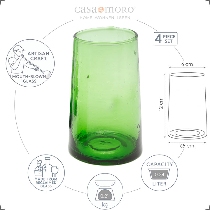 Copo de vidro soprado à boca com uma silhueta marcante – ideal como copo de cocktail ou para bebidas mistas