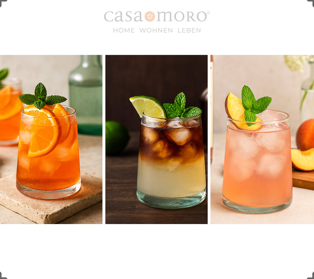 Conjunto de 4 copos de cocktail – em vidro reciclado, transparente e soprado à boca