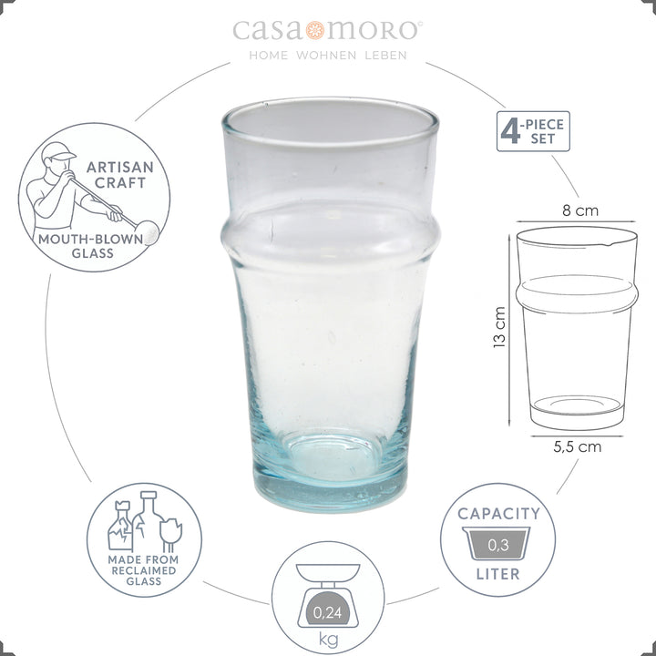 Conjunto de 4 copos de cocktail feitos à mão – elegantes para qualquer ocasião