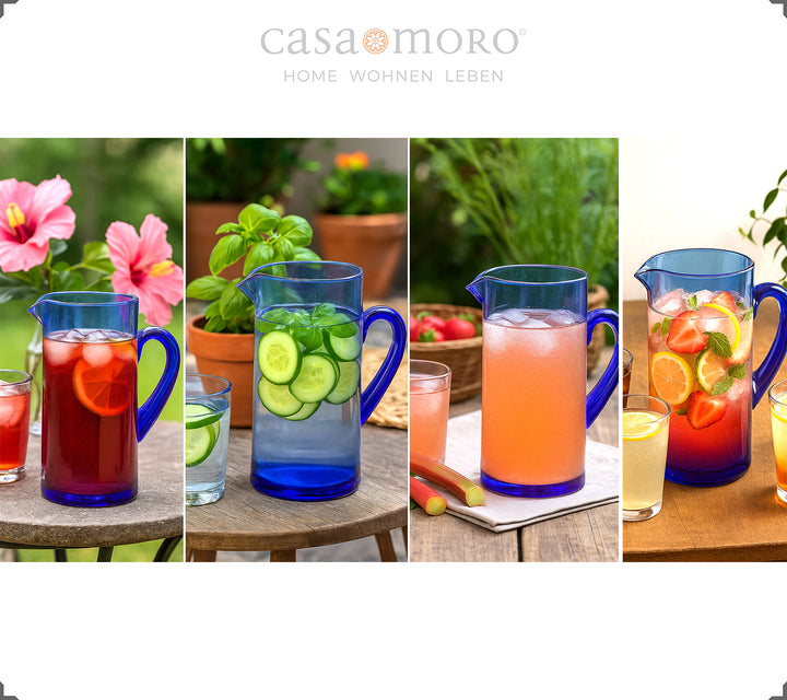 Jarra de vidro com capacidade para 1 l – com design artesanal