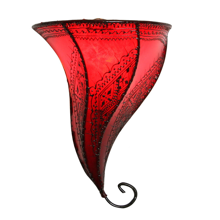 Candeeiro de parede em pele Mouza Vermelho
