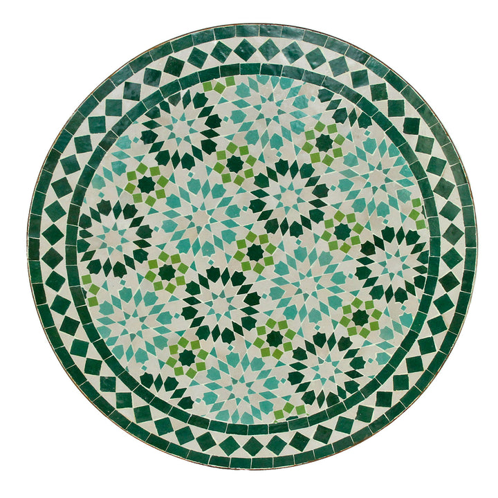 Mesa de bistrô redonda com 70 cm, em mosaico, Ankabut-Turquesa