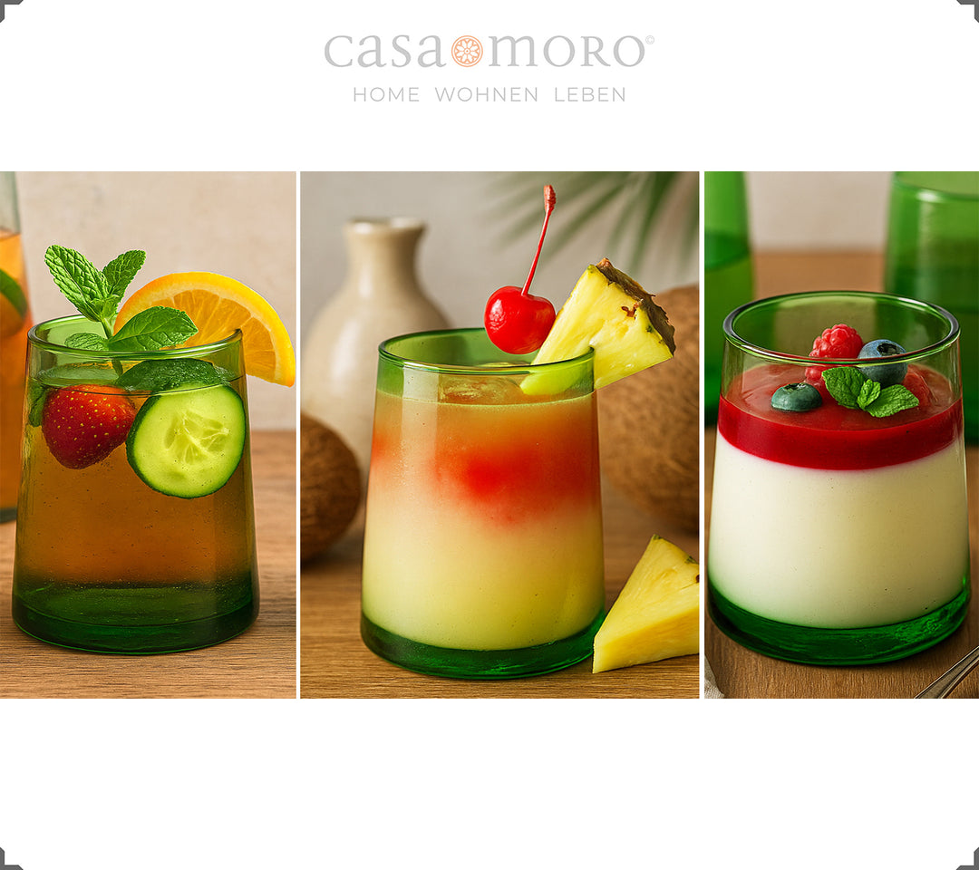 Copos de long drink em verde intenso – para o dia-a-dia ou para receber convidados