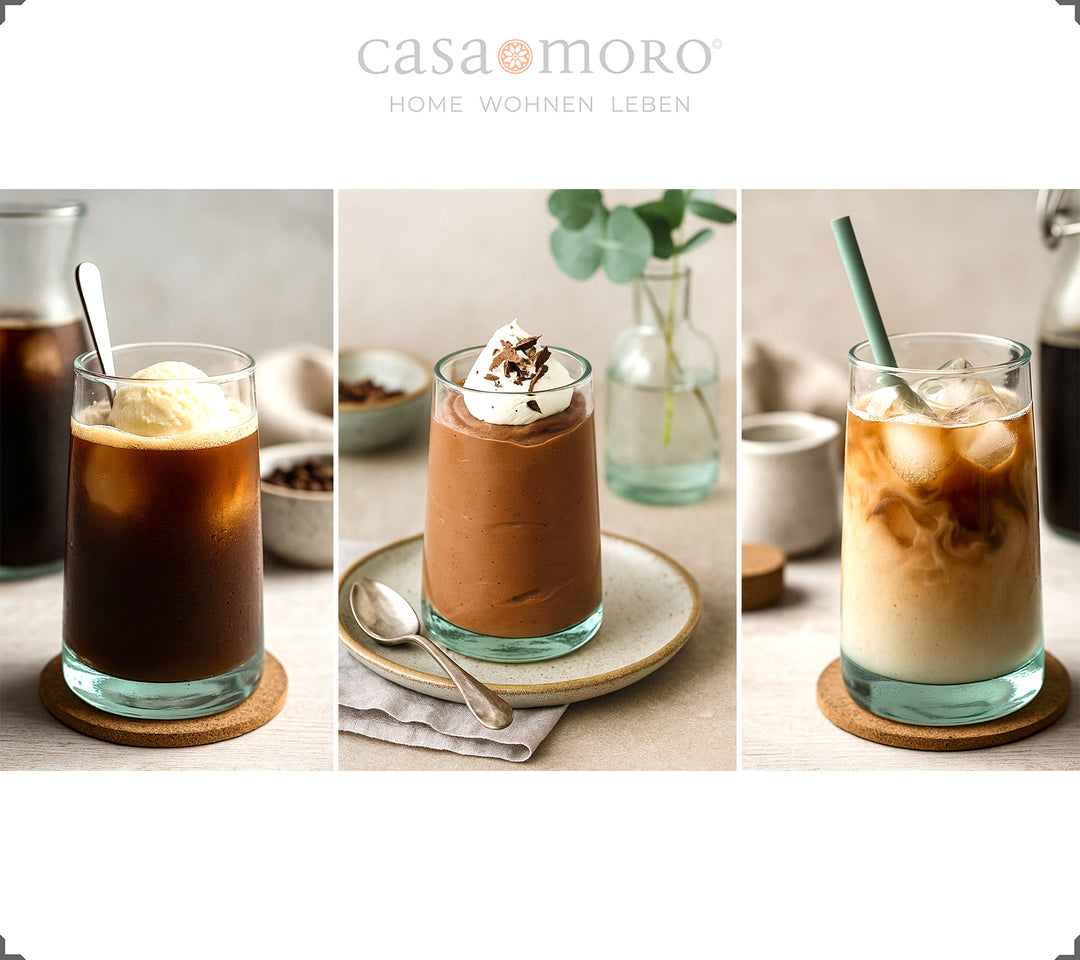 Conjunto de 4 copos transparentes – adequados para bebidas longas, cocktails ou sobremesas