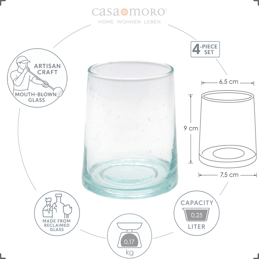 Copo de long drink de estilo clássico – em vidro transparente com delicadas bolhas de ar