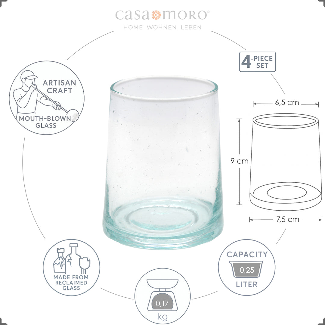 Copo de long drink de estilo clássico – em vidro transparente com delicadas bolhas de ar