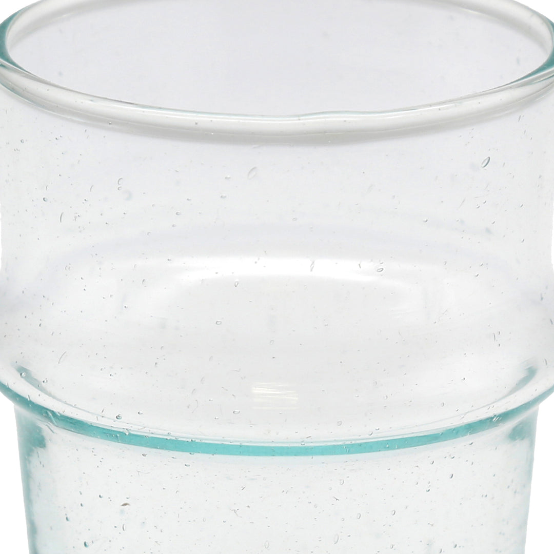 Copos de long drink em vidro reciclado – soprados à mão com um anel marcante