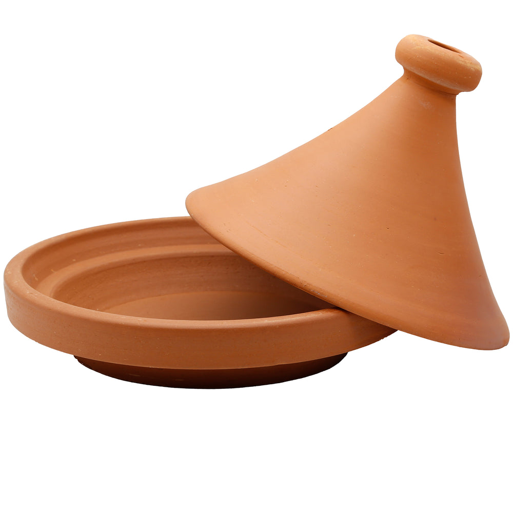 Panela tajine de Marrocos, 30 cm, com tampa removível, em acabamento natural e não vidrada