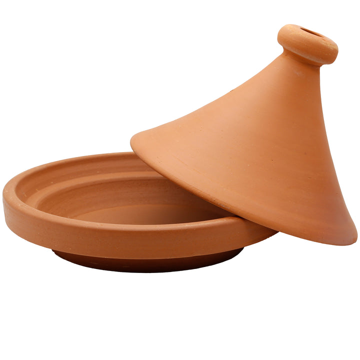Panela tajine de Marrocos, 30 cm, com tampa removível, em acabamento natural e não vidrada