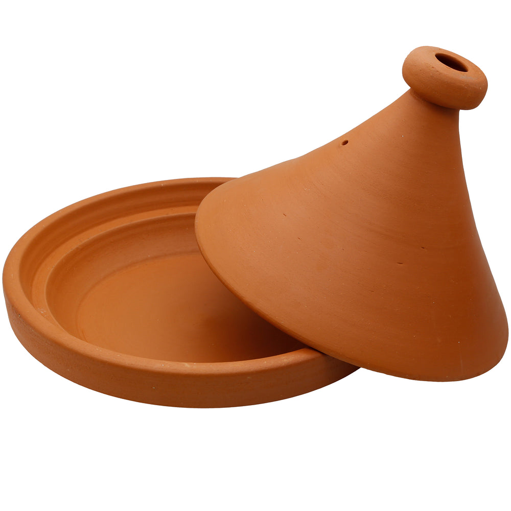 Panela tajine de Marrocos, 34 cm, com tampa removível, não esmaltada e com acabamento natural