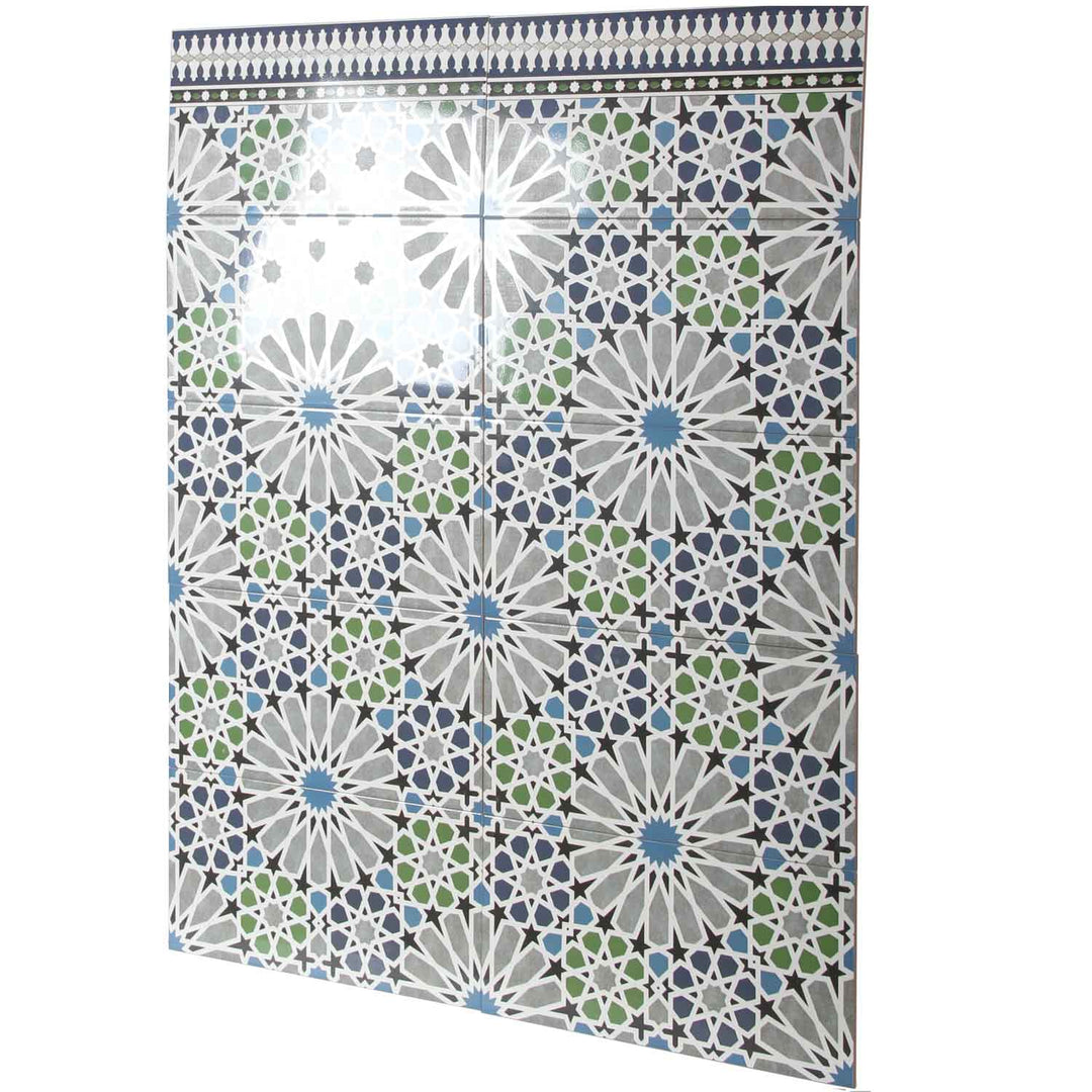 Azulejos de parede marroquinos 50x25 cm – mosaico em forma de estrela