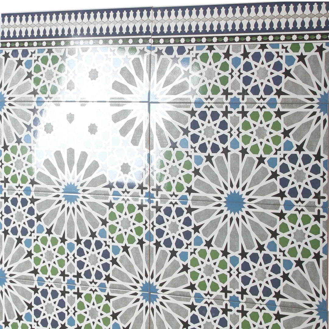 Azulejos de parede marroquinos 50x25 cm – mosaico em forma de estrela