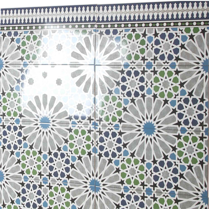 Azulejos de parede marroquinos 50x25 cm – mosaico em forma de estrela