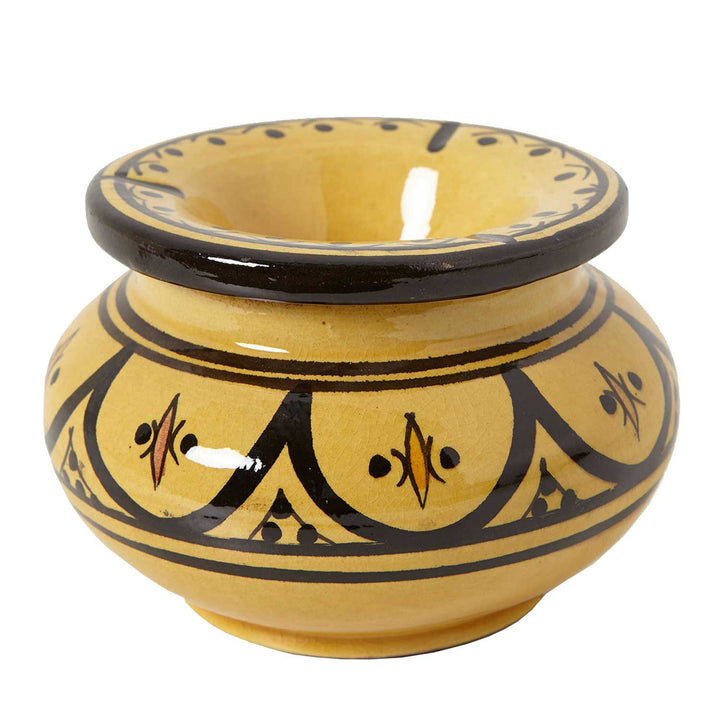 Cinzeiro de cerâmica amarelo