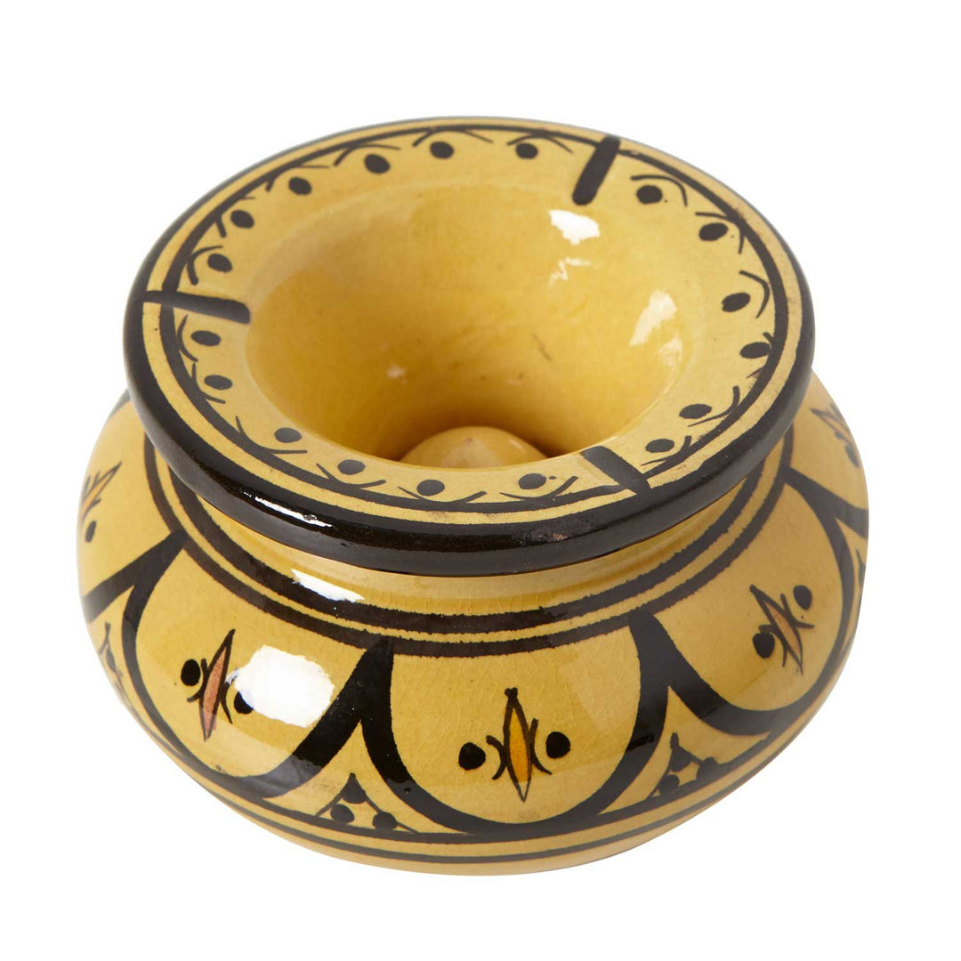 Cinzeiro de cerâmica amarelo