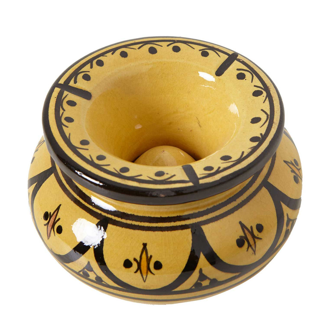 Cinzeiro de cerâmica amarelo
