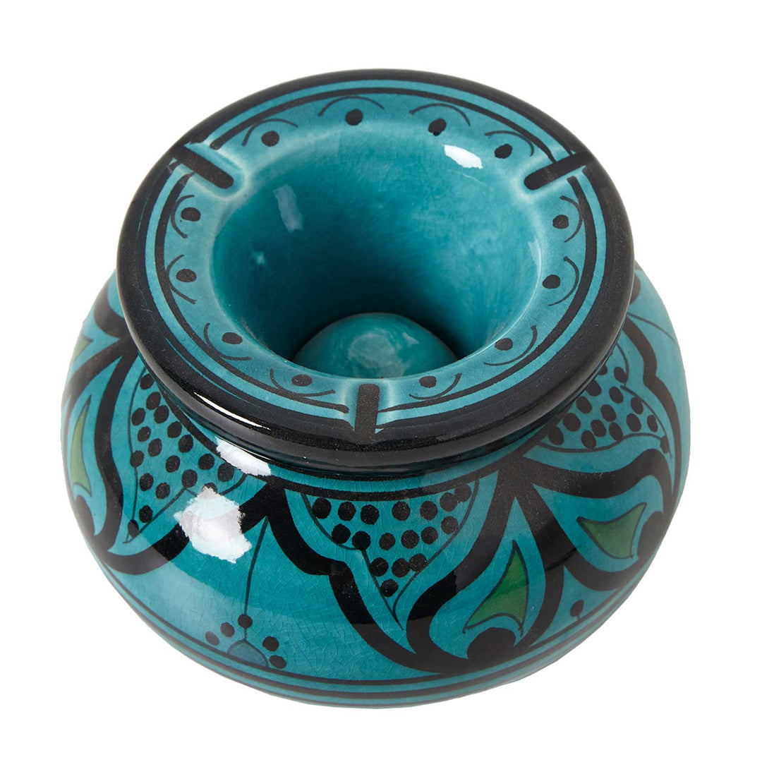 Cinzeiro de cerâmica turquesa