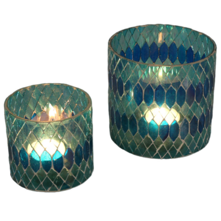 Candeeiro de mesa marroquino com mosaico Rayan, azul claro
