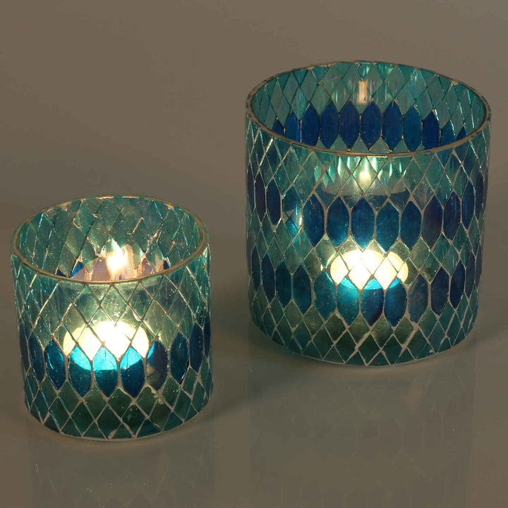Candeeiro de mesa marroquino com mosaico Rayan, azul claro