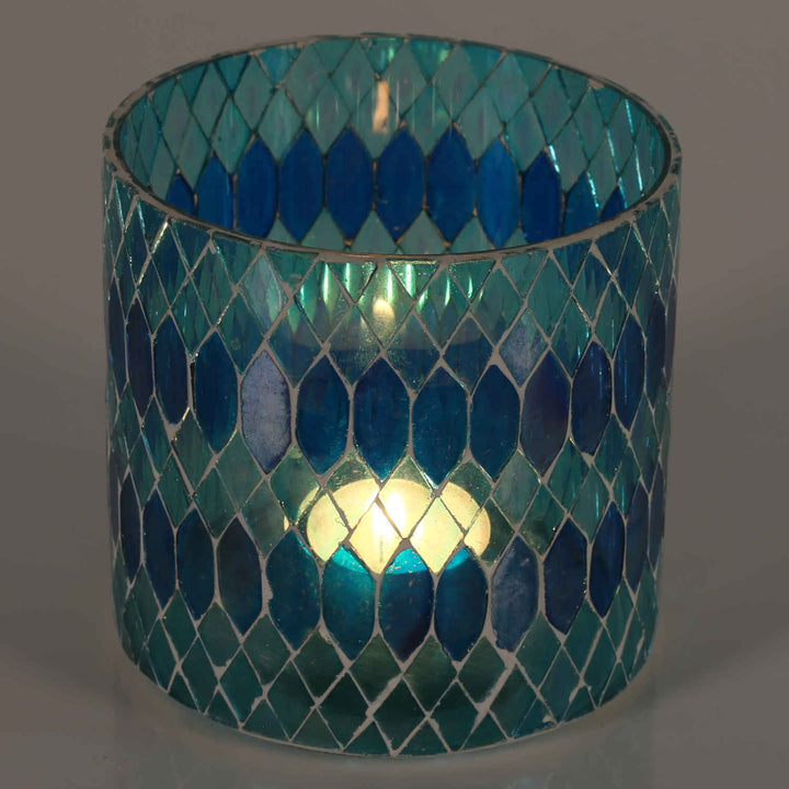 Candeeiro de mesa marroquino com mosaico Rayan, azul claro