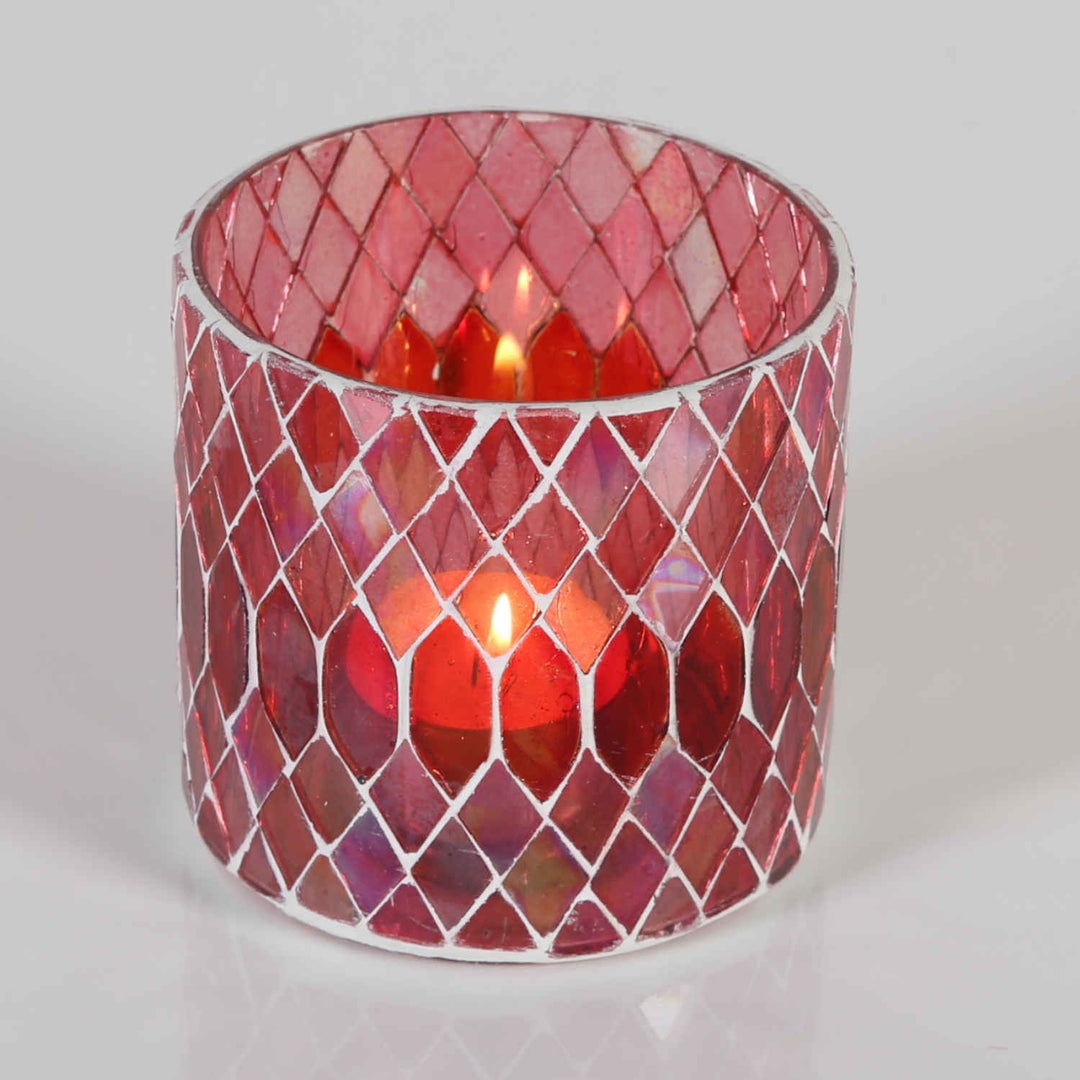 Candeeiro de mesa marroquino com mosaico Rayan Vermelho