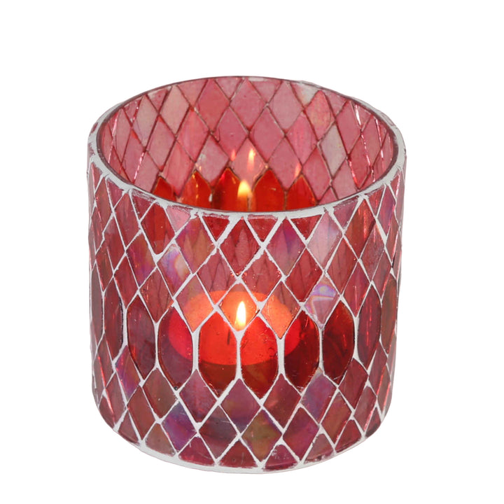 Candeeiro de mesa marroquino com mosaico Rayan Vermelho