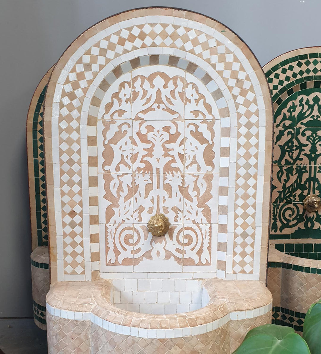 Fonte em mosaico marroquina Asfor Branca