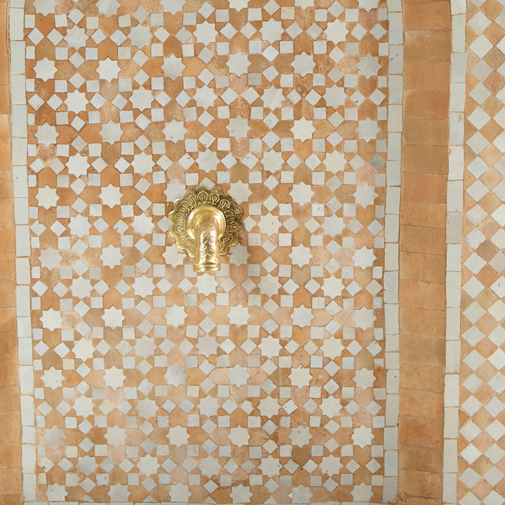 Fonte em mosaico «Estrela» em terracota branca