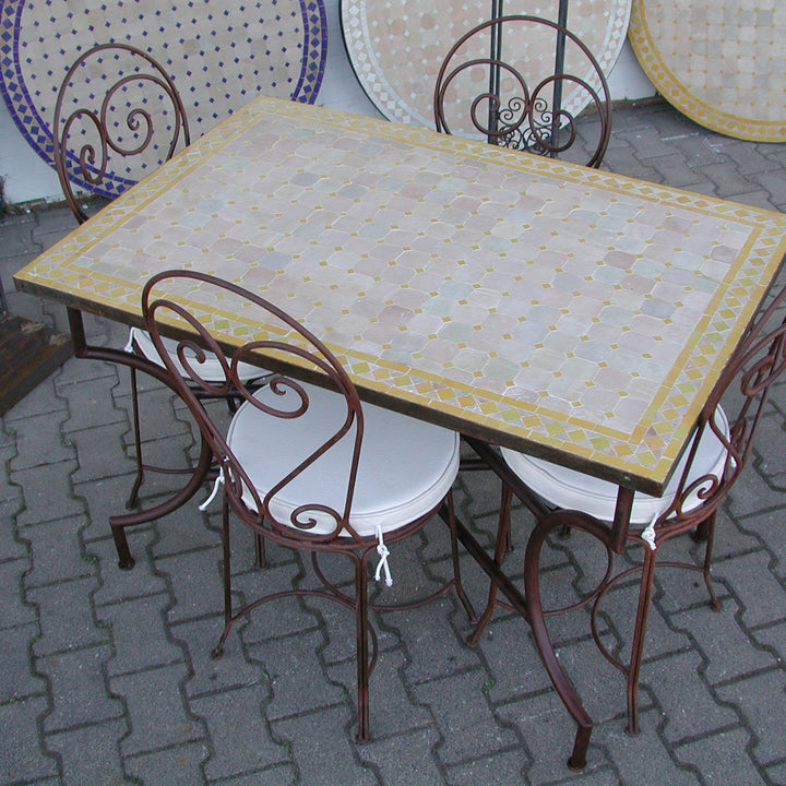 Mesa de jantar Mosaik 120x80 Amarelo/Losango