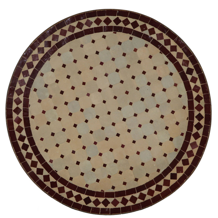 Mesa de bistrô redonda Mosaik, 70 cm, cor bordô/padrão em losango