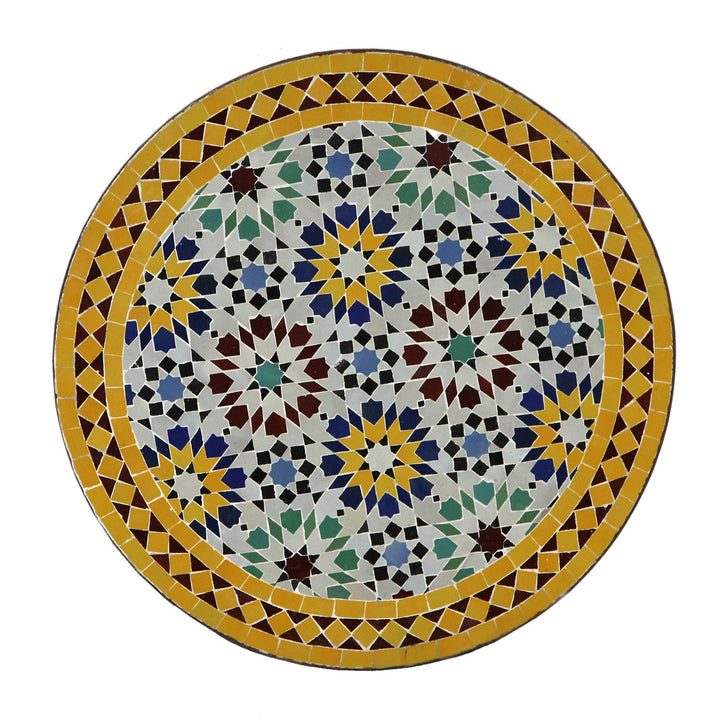 Mesa de bistrô redonda Mosaik, 70 cm, Ankabut, amarela