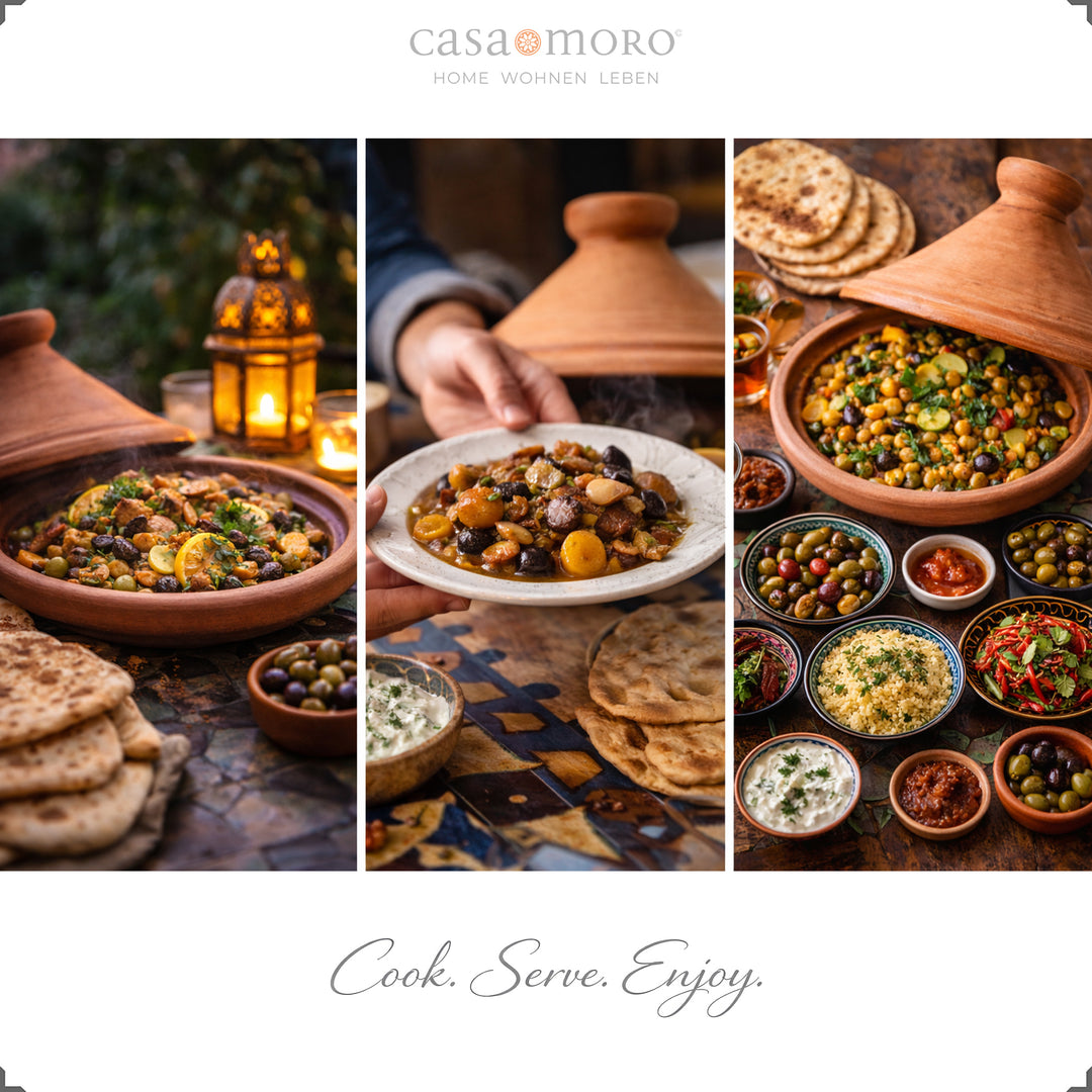 Tajine natural de Marrocos, 30 cm, com especiarias aromáticas e prato vegetariano