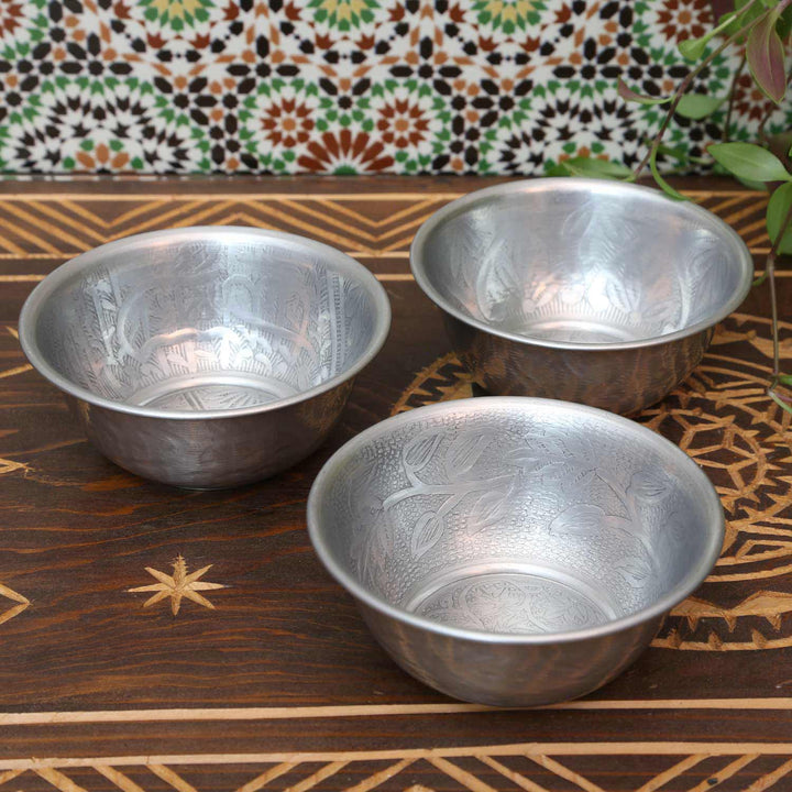Conjunto de 3 taças decorativas orientais Indra