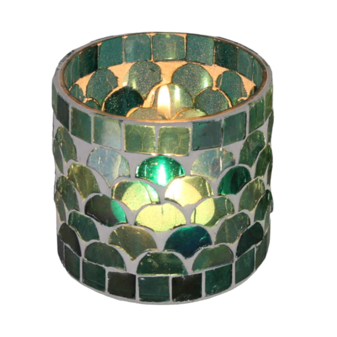 Candeeiro de mesa com mosaico oriental Atenas Verde