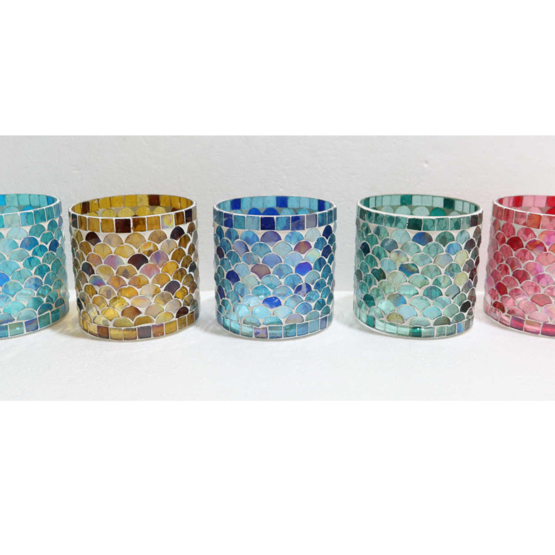 Conjunto de 5 castiçais com mosaico oriental «Atenas M»
