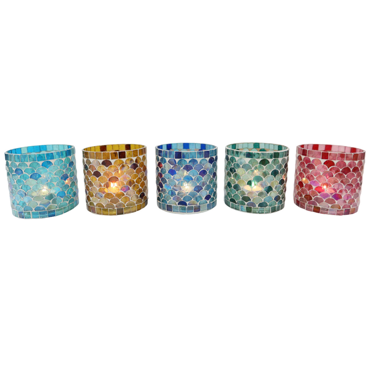 Conjunto de 5 castiçais com mosaico oriental «Atenas M»