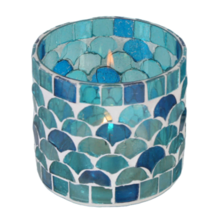 Candeeiro de mesa marroquino com mosaico Rayan, azul claro