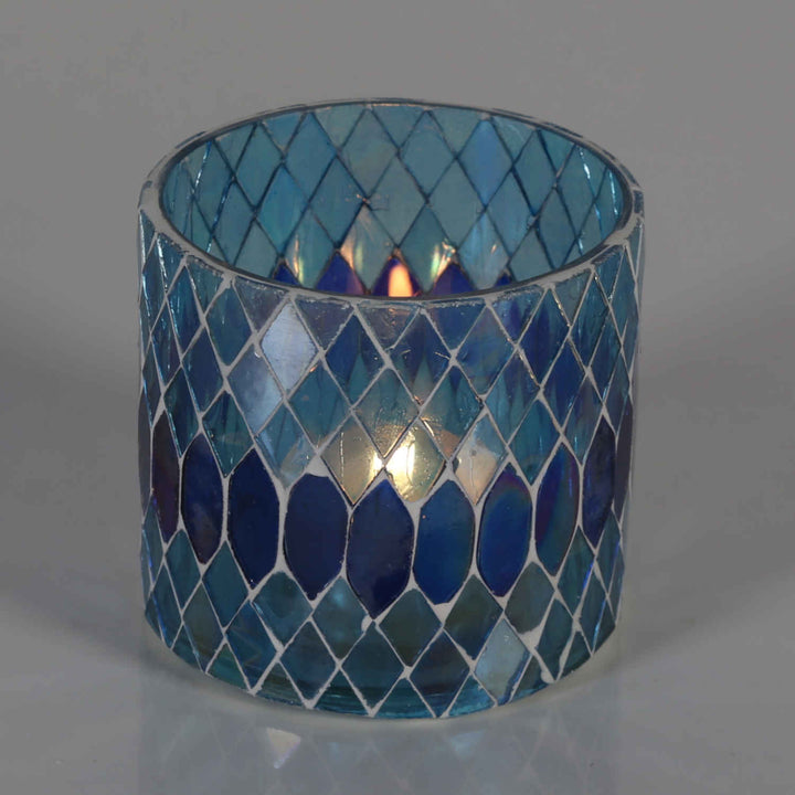 Candeeiro de mesa marroquino com mosaico Rayan, azul escuro