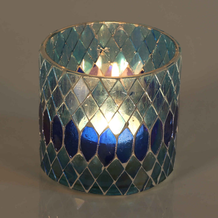 Candeeiro de mesa marroquino com mosaico Rayan, azul escuro