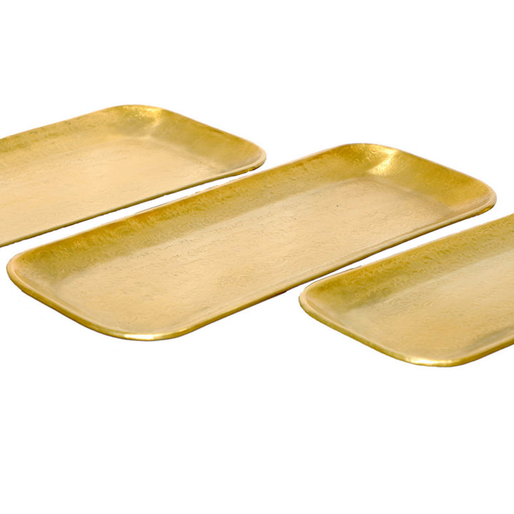 Conjunto de 3 tabuleiros orientais Valomi dourados