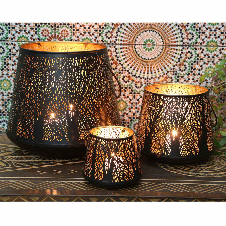 Conjunto de 3 castiçais orientais Como
