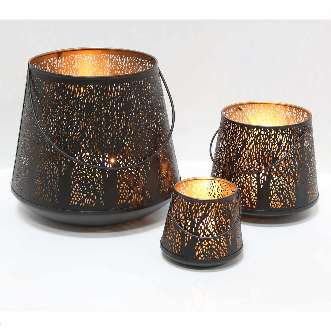 Conjunto de 3 castiçais orientais Como