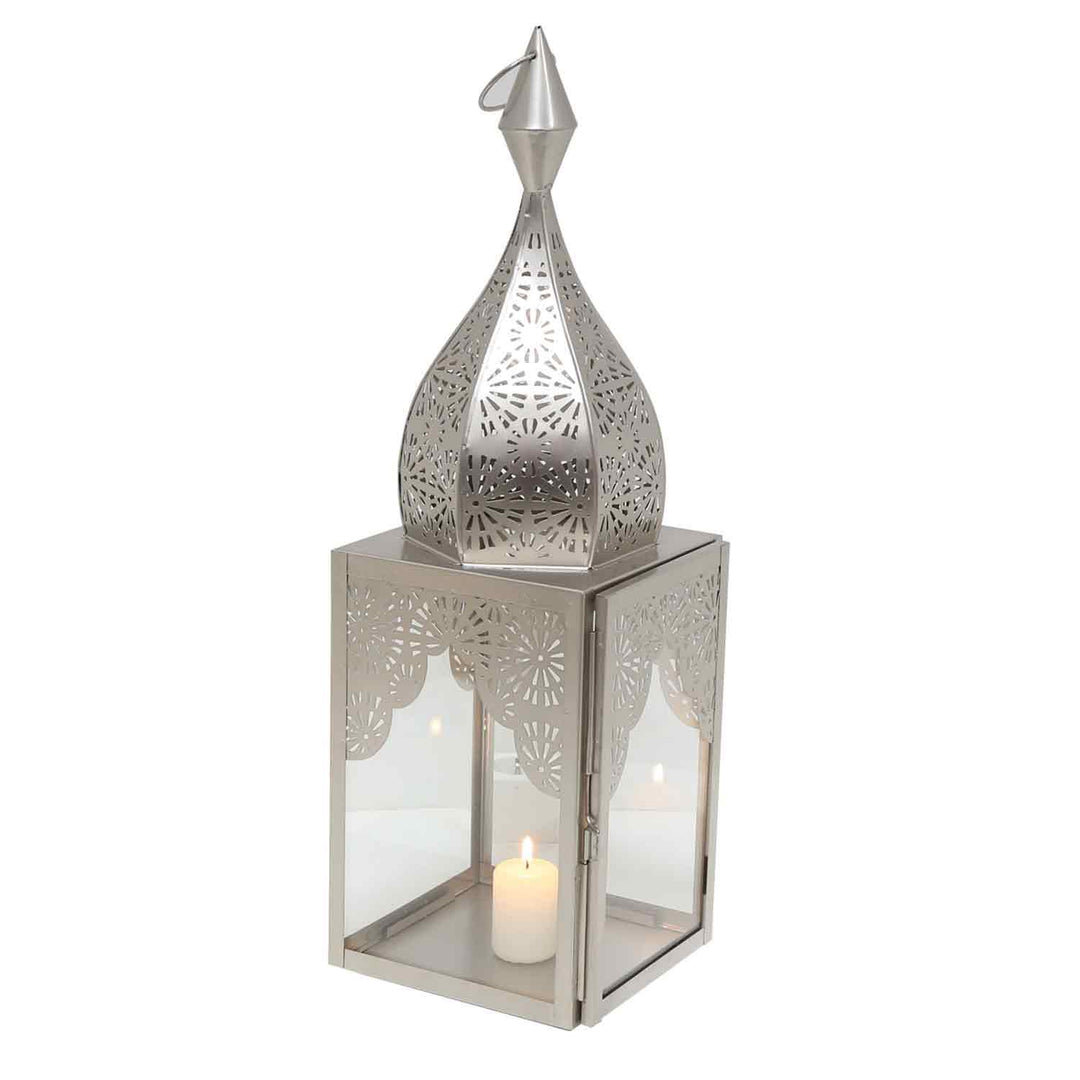 Luminária oriental Modena Prata L