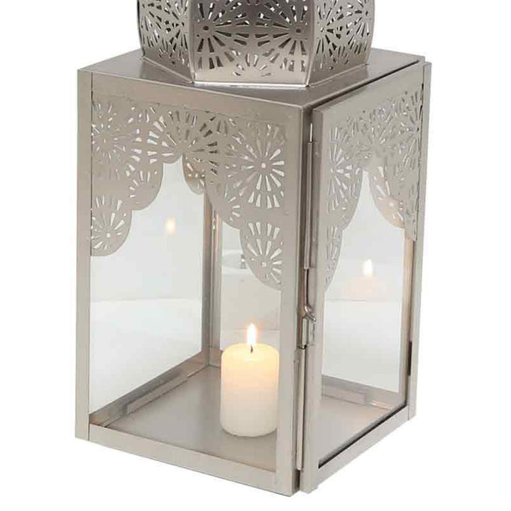 Luminária oriental Modena Prata L