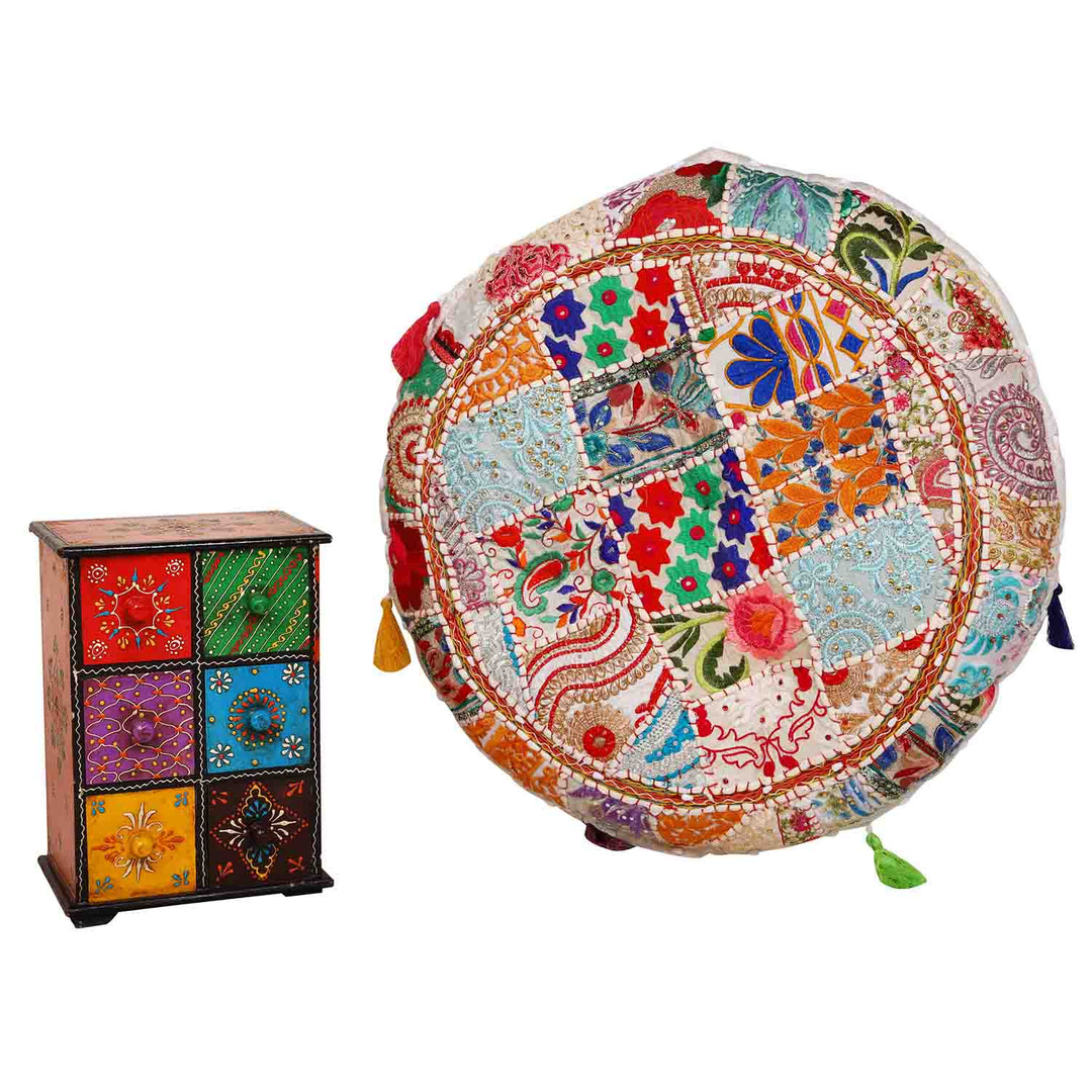 Almofada de ioga em patchwork Lali, tamanho médio