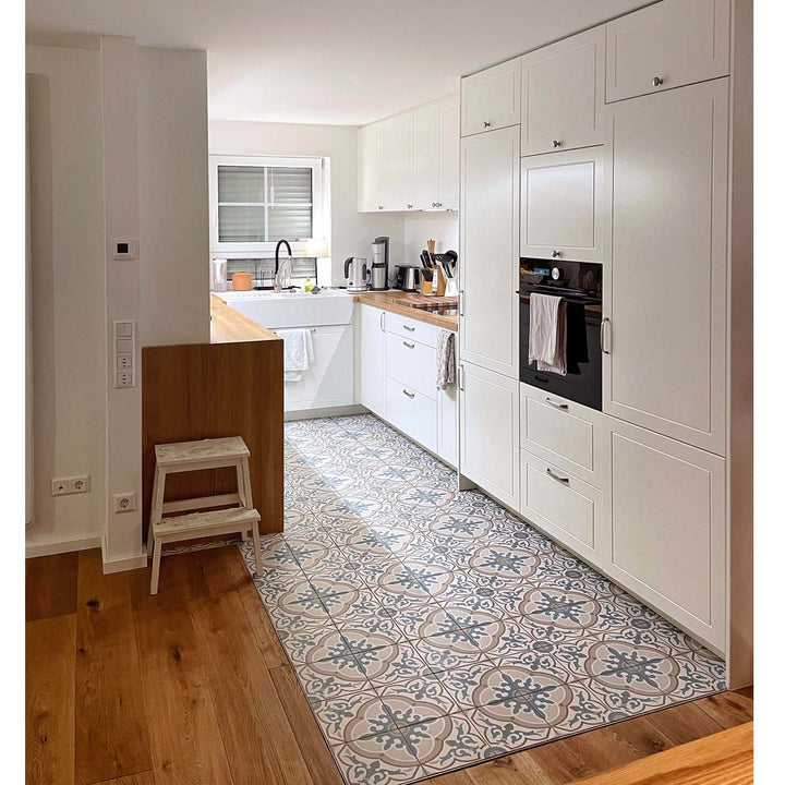 Azulejos com efeito de cimento cinza-azulado – 20x20 cm